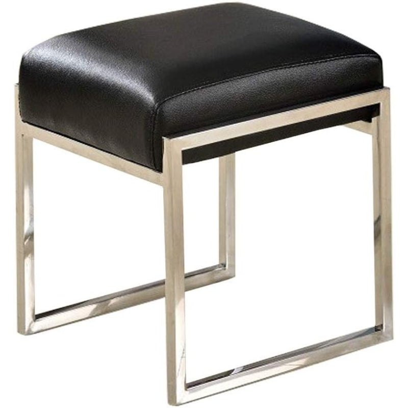 Stainless Steel Upholstered Ottoman Stool