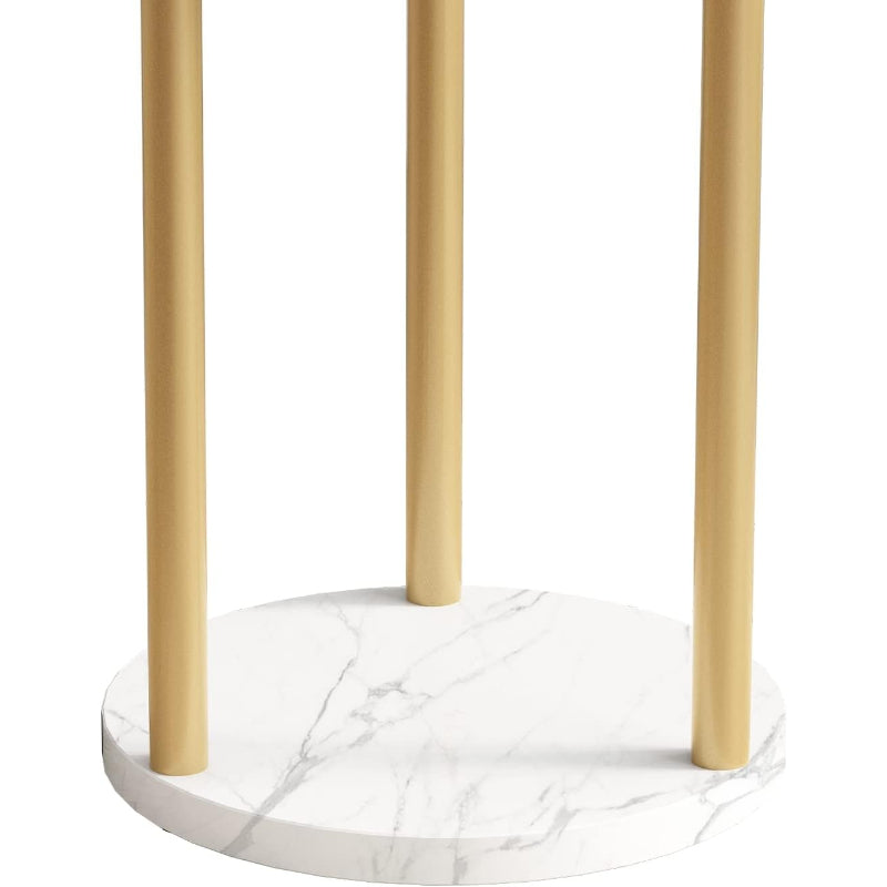 Gold Freestanding Coat Rack with Double Shelves
