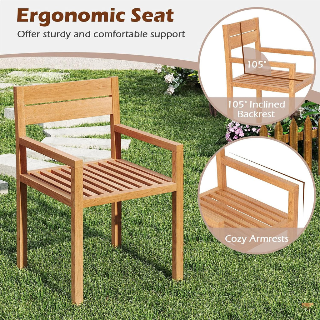 Teak Outdoor Patio Dining Armchair