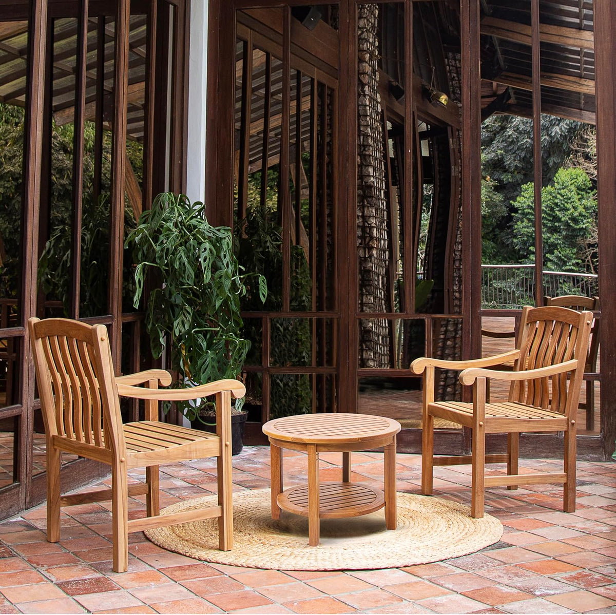 Teak Patio Bistro Dining Furniture Set