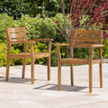 Acacia Wood Patio Dining Chair Set