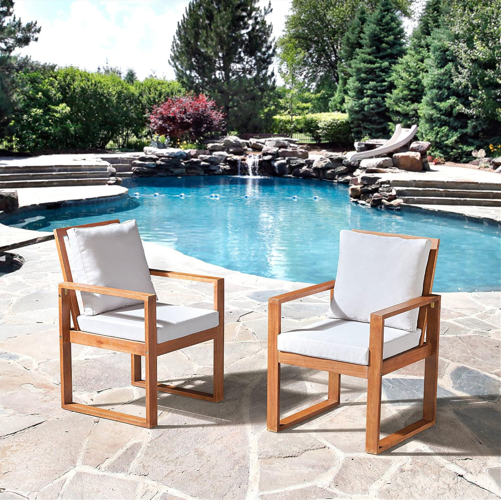 Eucalyptus Patio Dining Chair Set