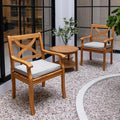 Teak Patio Bistro Set With Cushions