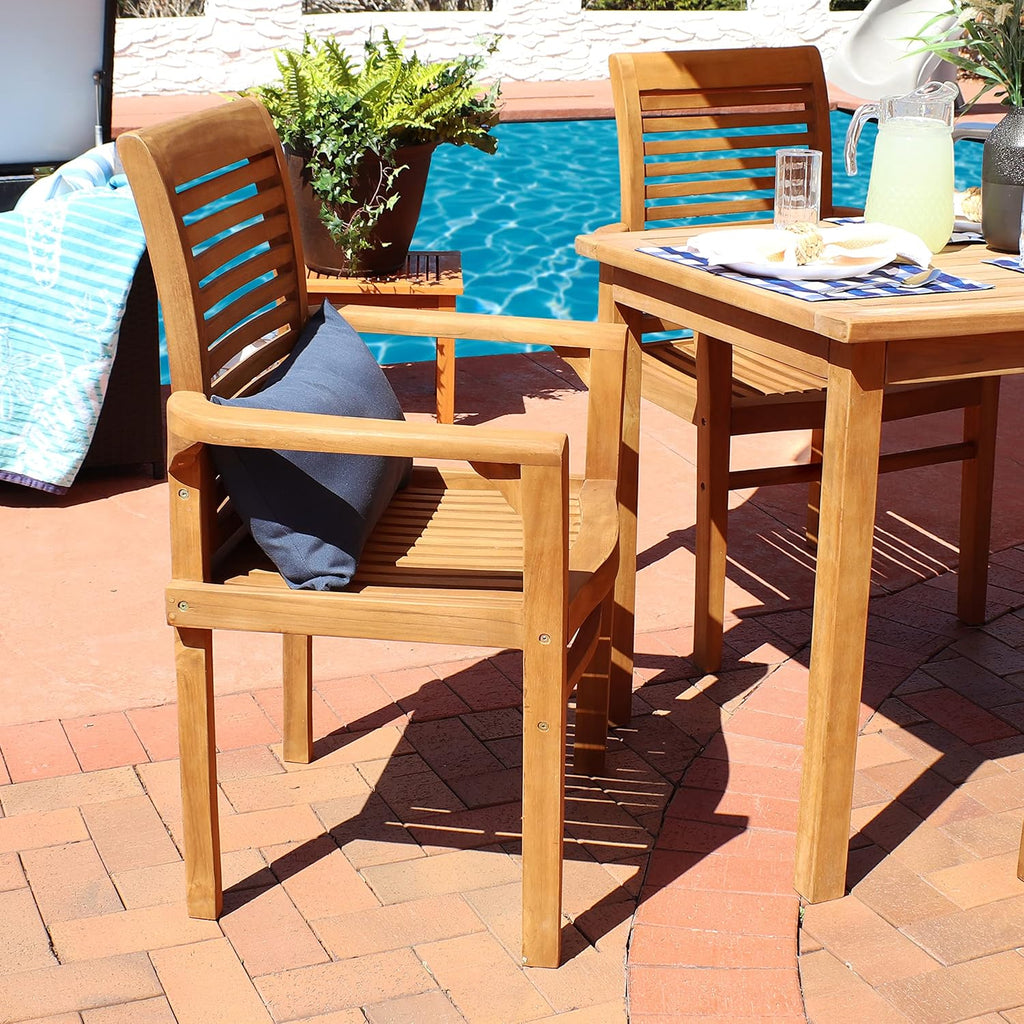 Teak Patio Dining Armchair Outdoor