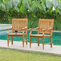 Teak Patio Dining Armchair Set