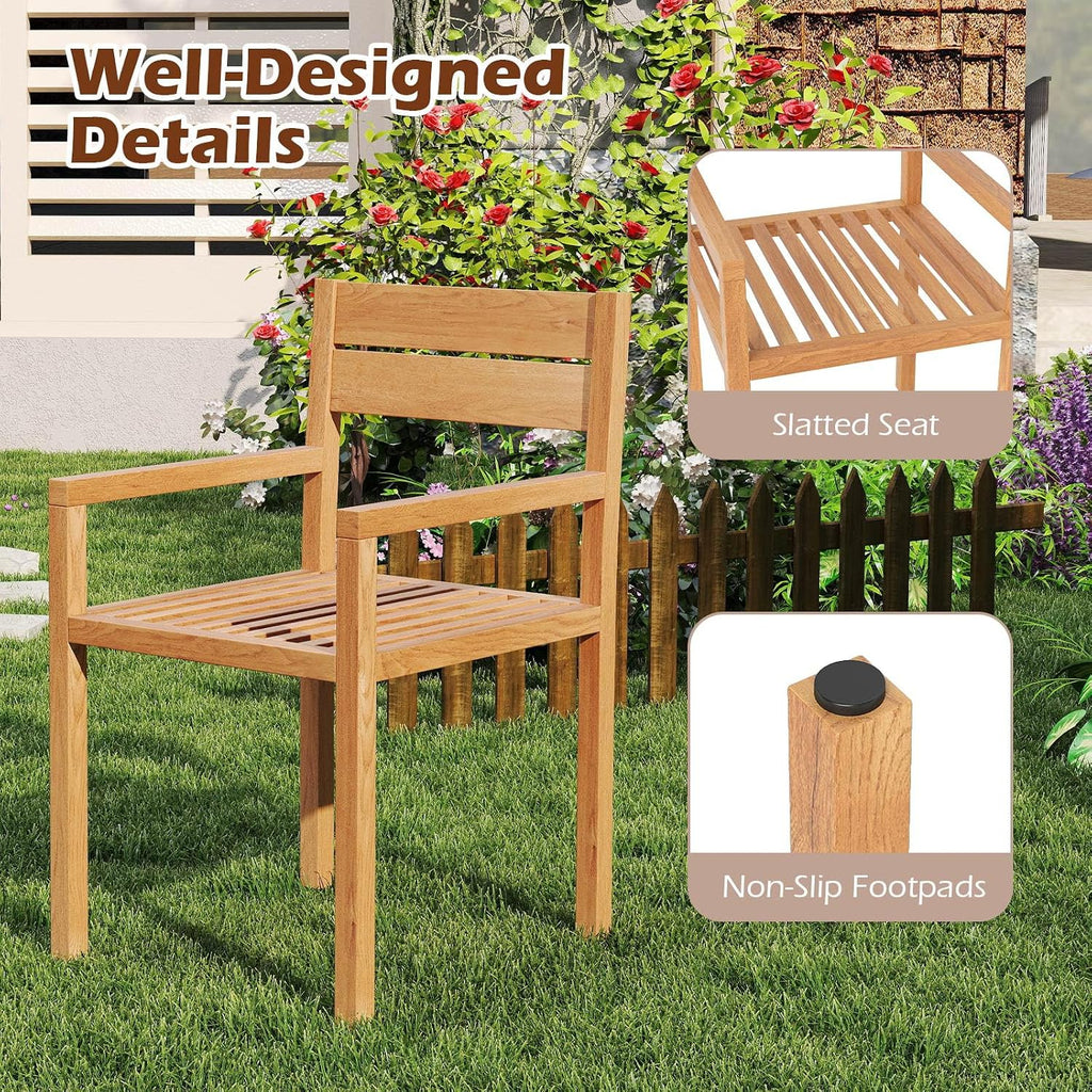 Teak Outdoor Patio Dining Armchair