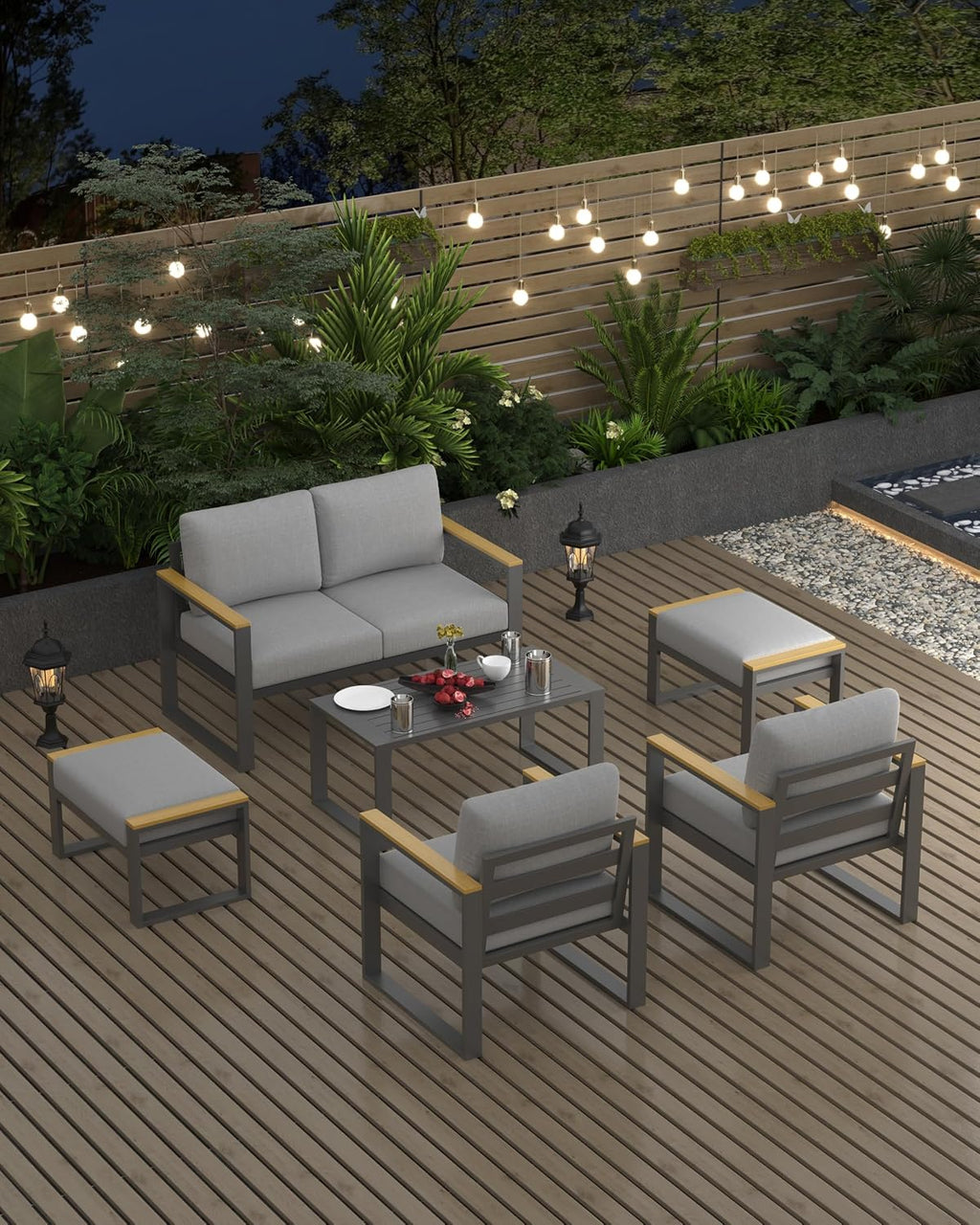 Aluminum Patio Furniture Ottoman Set