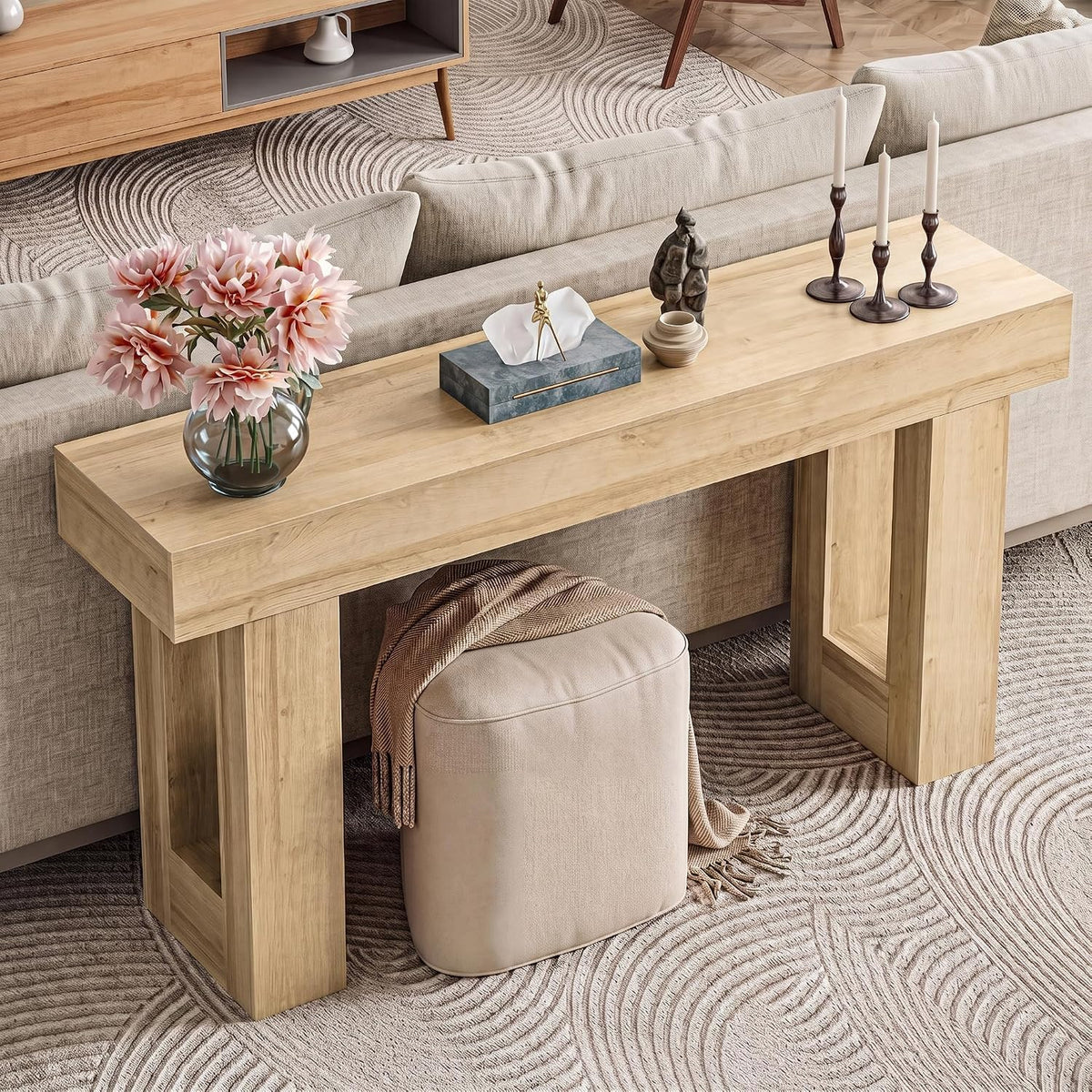 63" Wooden Console Table