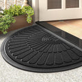 Black Semicircular Door Mat 24x36