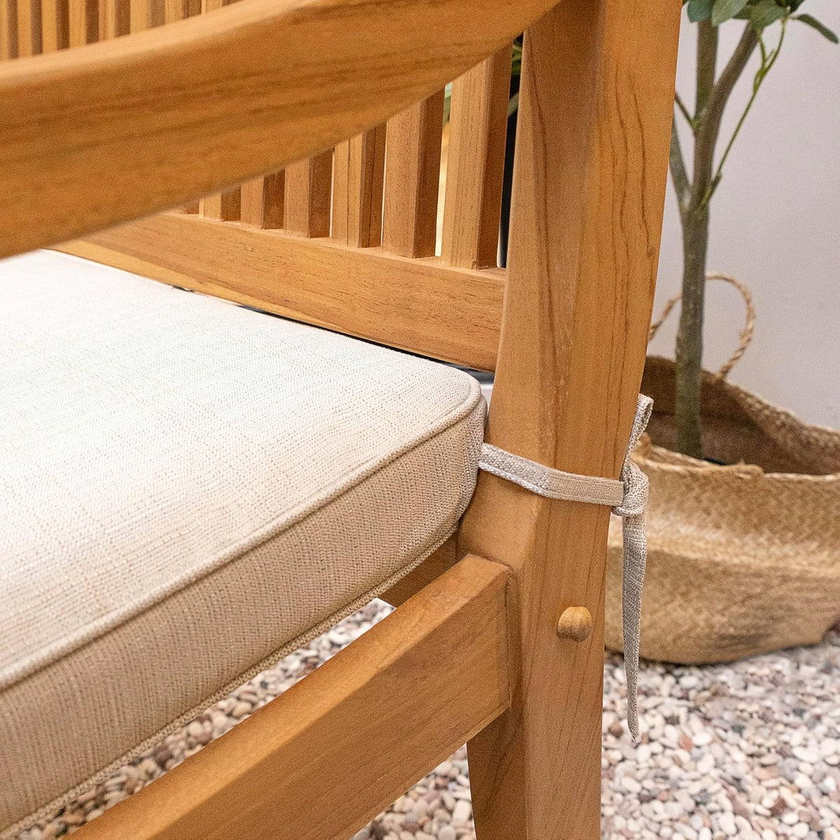 Teak Patio Bistro Set With Cushions
