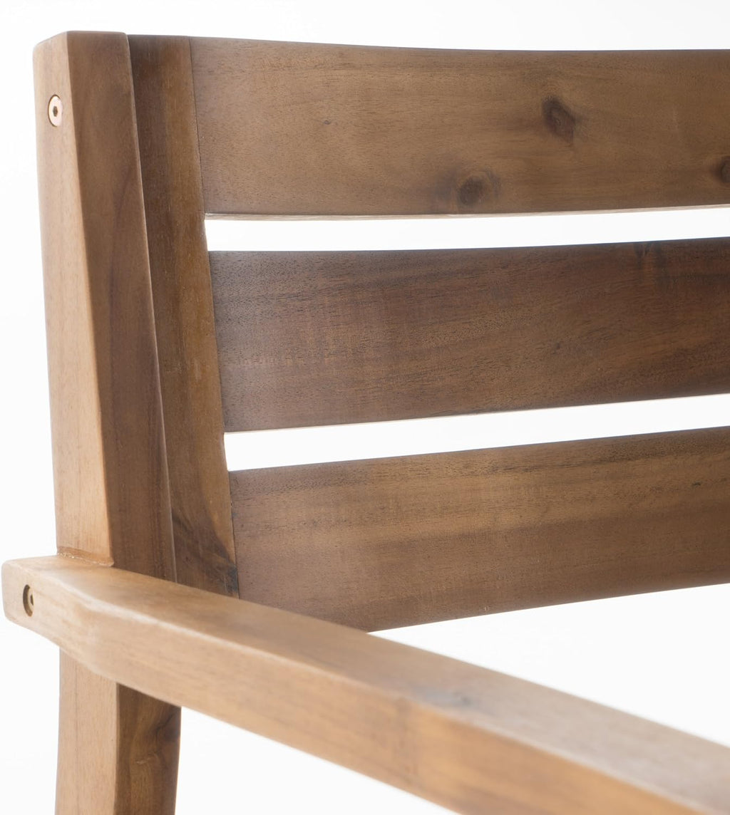Acacia Wood Patio Dining Chair Set