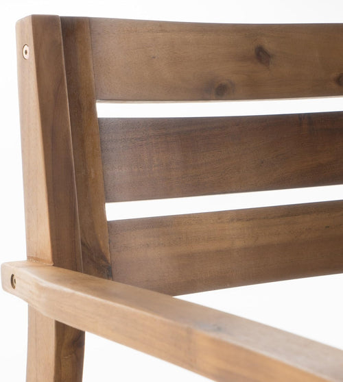 Acacia Wood Patio Dining Chair Set