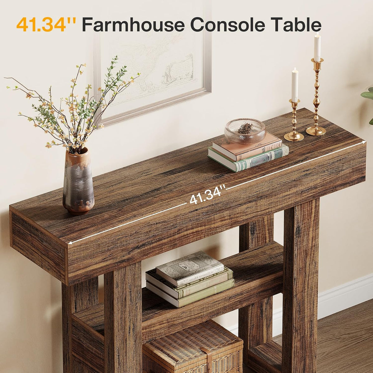 41.34" Farmhouse Console Table