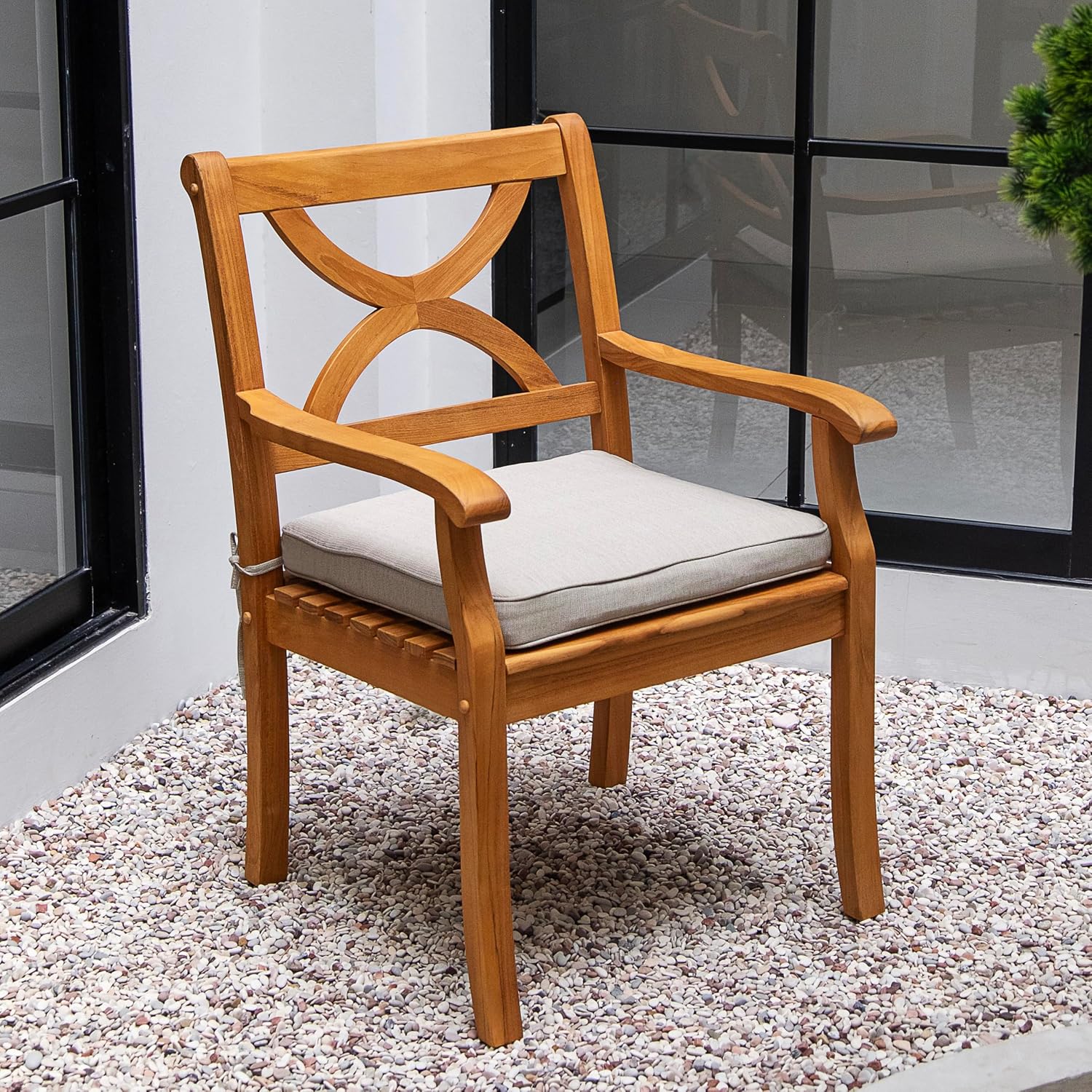 Teak Patio Bistro Set With Cushions