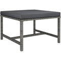 PE Rattan Steel Patio Ottoman Footrest