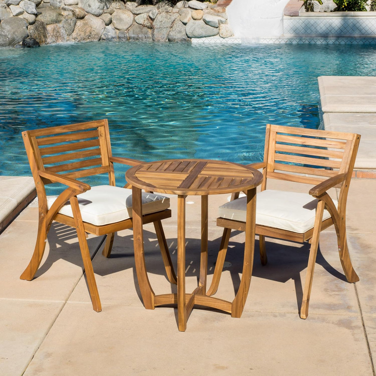 Acacia Wood Patio Bistro Furniture Set
