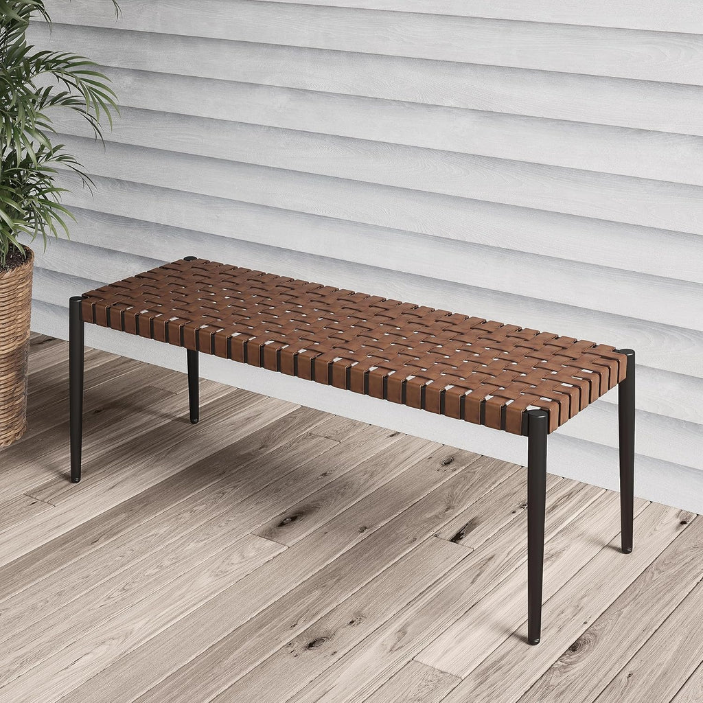 All Weather Wicker 2-Seat Patio Bench