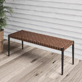 All Weather Wicker 2-Seat Patio Bench