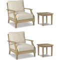 Eucalyptus Patio Chairs Side Table Set