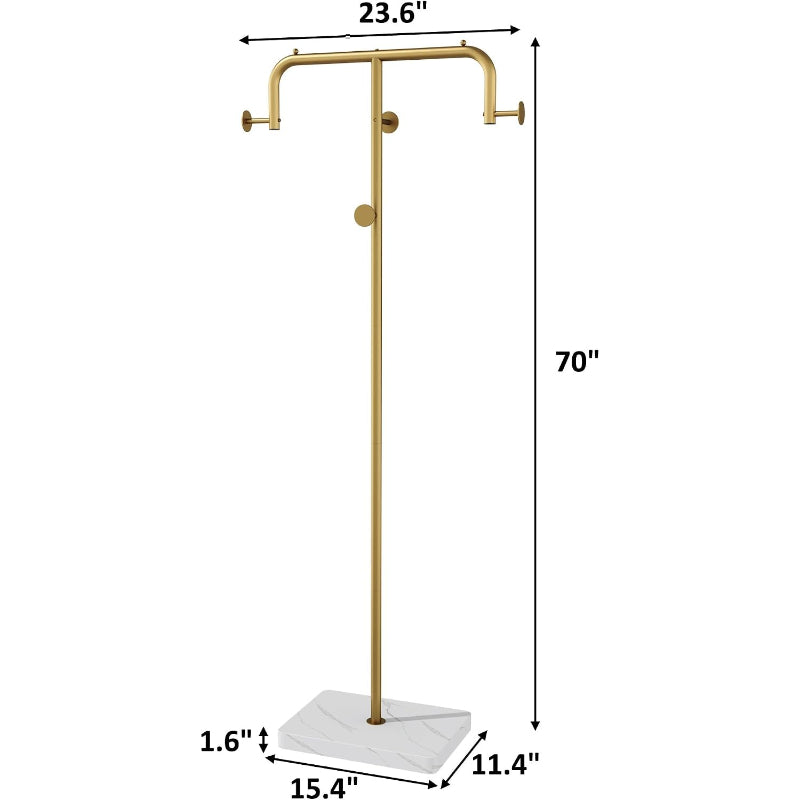 Gold Freestanding Metal Coat Rack