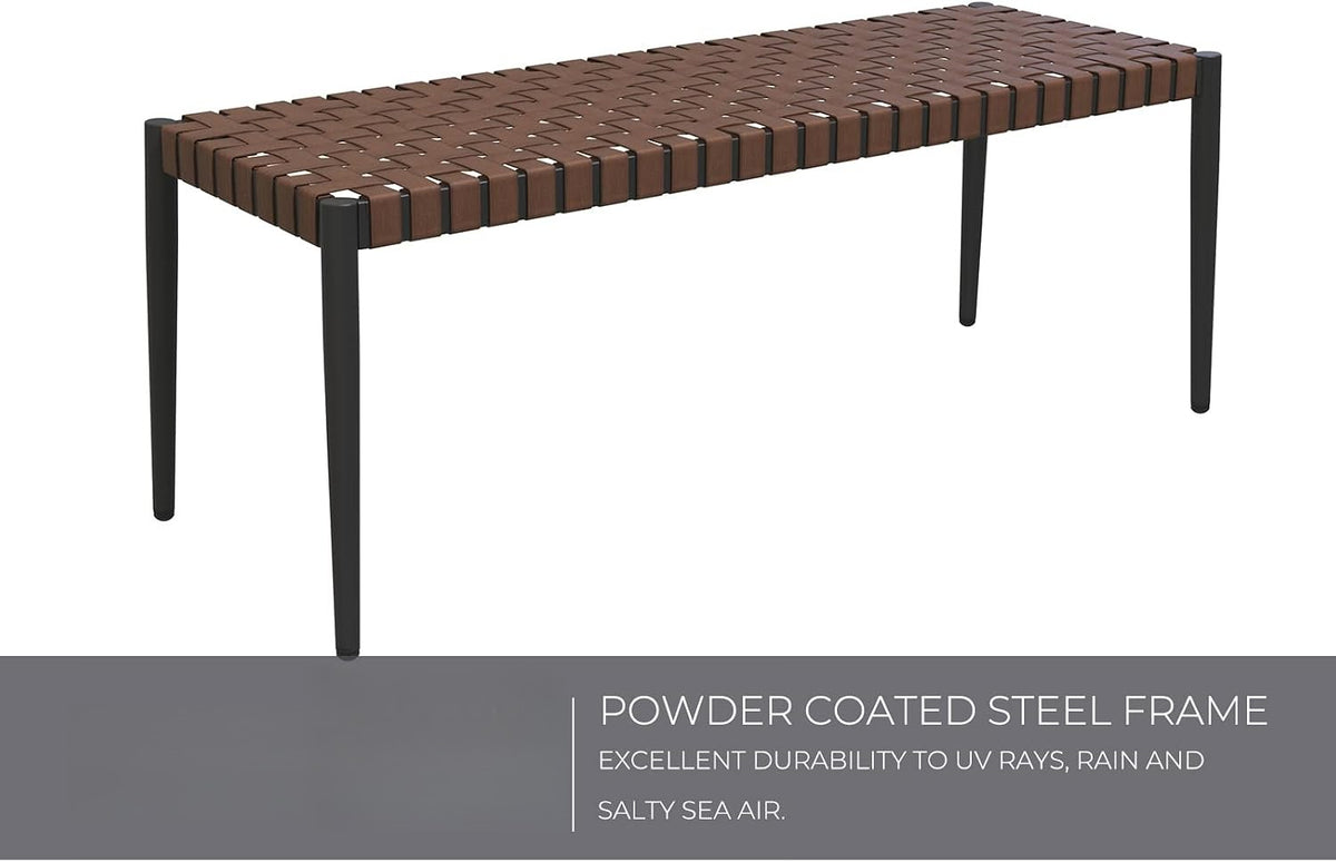 All Weather Wicker 2-Seat Patio Bench