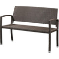 PU Wicker Steel Patio Garden Bench